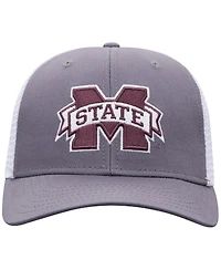 Top of the World Men's Gray/White Mississippi State Bulldogs Victory Baseline Trucker Adjustable Hat