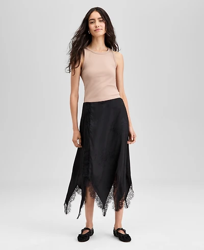 And Now This Women's Asymmetrical Hem Slip Skirt, Exclusively at Macy's