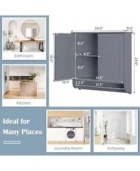 Wall Mounted Bathroom Storage Medicine Cabinet with Towel Bar