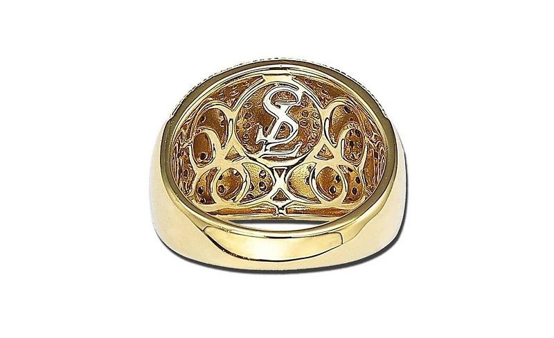 Suzy Levian Sterling Silver Cubic Zirconia Pave Wide Band Ring