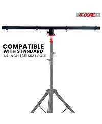 5 Core Dj Lighting T Bar 4 Party Light Extension 2Pc Crossbar Tbar 66lb Capacity