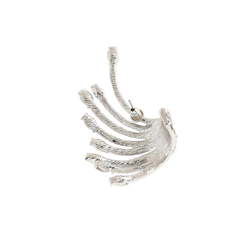 Sohi Silver-Plated Rhinestones Stud Earrings