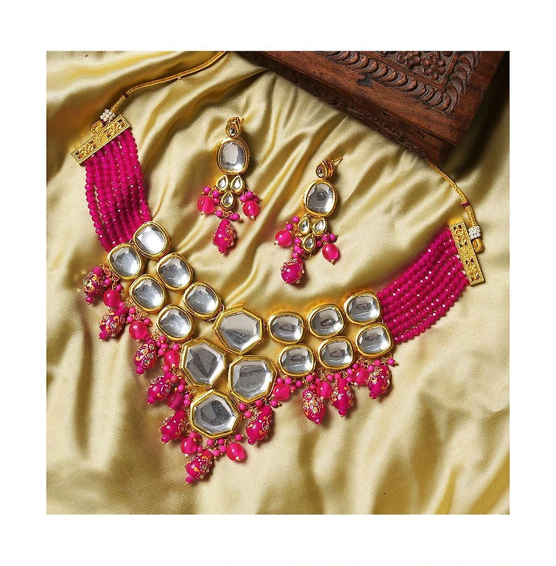 Sohi Gold-Plated Stone Jewellery Set