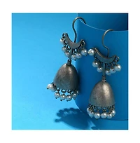 Sohi Oxidised Crescent Drop Earrings