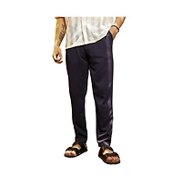 Campus Sutra Men's Navy Blue Micro-Waffle Chino Trousers