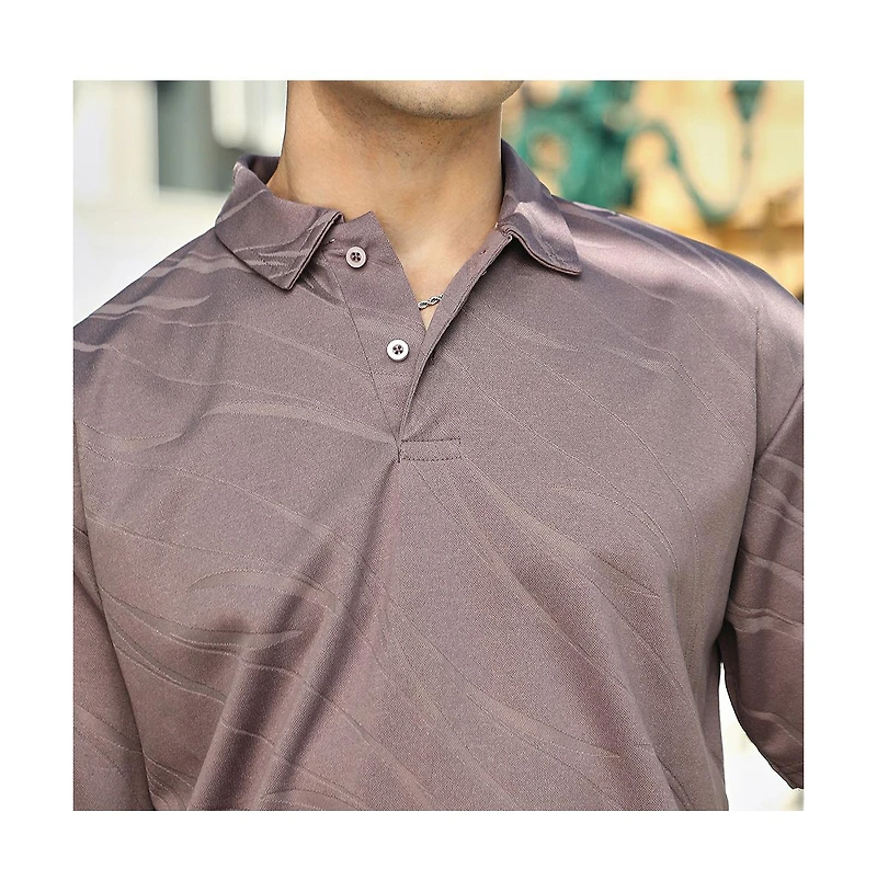 Campus Sutra Men's Pastel Purple Scratch-Tactile Polo T-Shirt