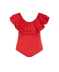City Chic Plus Size Frill Shoulder Bodysuit