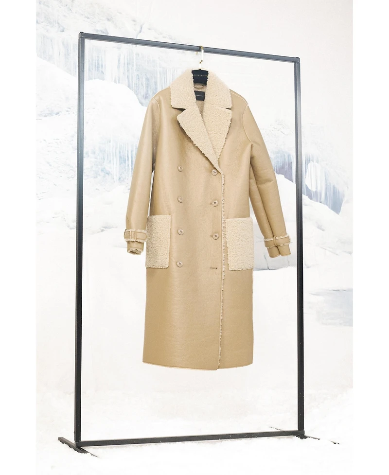 Jluxlabel Women's Sherpa And Faux Leather Coat