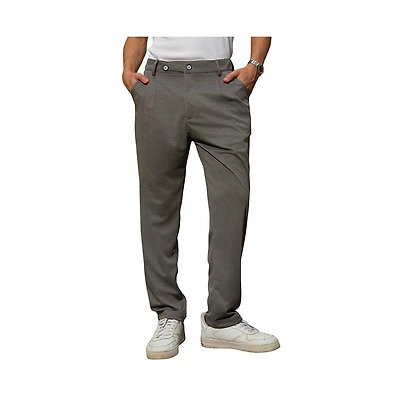 Campus Sutra Men's Ash Grey Micro-Check Chino Trousers