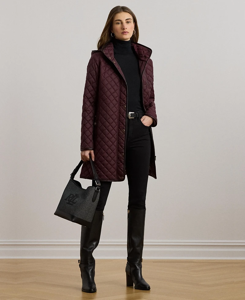 Lauren Ralph Women's Hooded Quilted Coat
