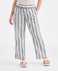Style & Co Petite Phoebe Cotton Striped Pants, Exclusively at Macy's