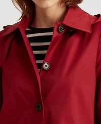 Lauren Ralph Womens Hooded A-Line Raincoat