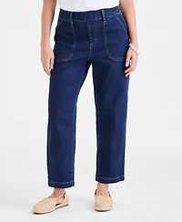 Style & Co Petite High-Rise Straight Utility Jeans