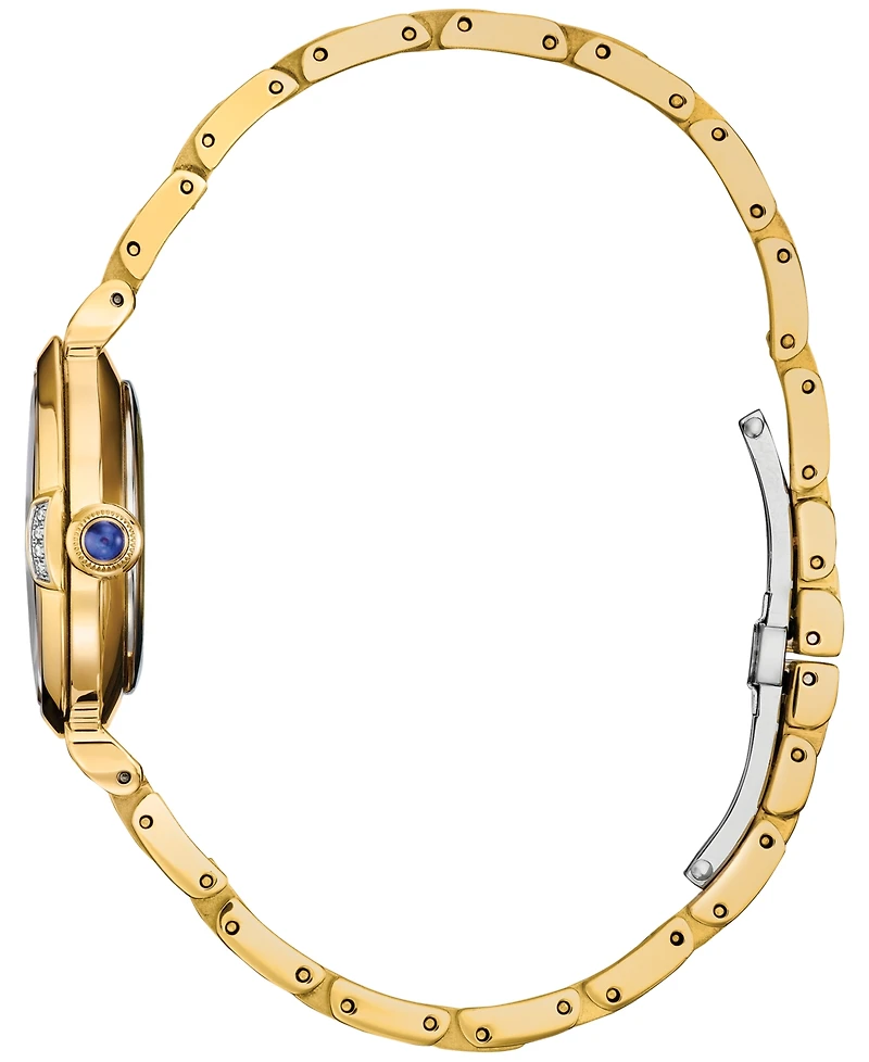 Citizen Eco-Drive Women's Princess Cinderella Diamond Accent Gold-Tone Stainless Steel Bracelet Watch 30mm Limited Edition Box Set