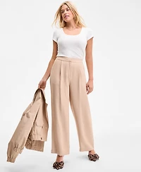 On 34th Women's High-Rise Pleated Straight-Leg Pants, Exclusively at Macy's