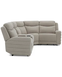 Kristyan 5-Pc. Fabric Sectional with 2 Power Recliners and Console, Exclusively at Macy's
