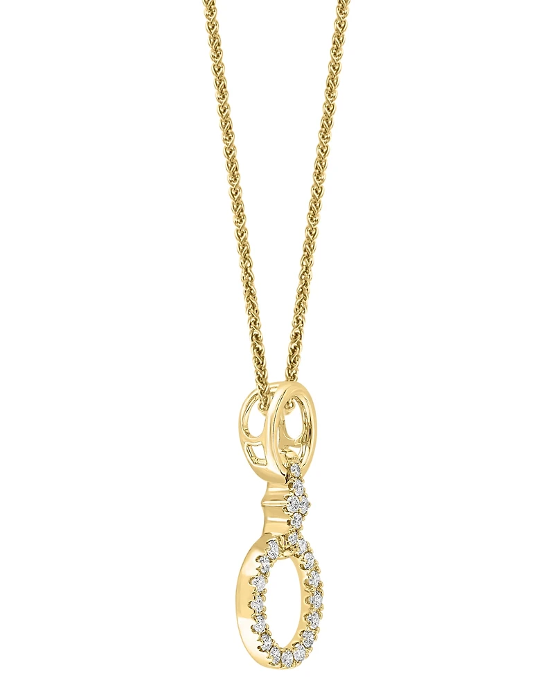 Diamond Oval Link 18" Pendant Necklace (1/2 ct. t.w.) in 14k Yellow Gold