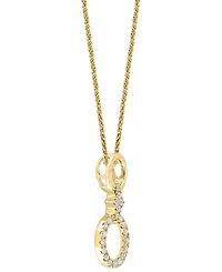 Diamond Oval Link 18" Pendant Necklace (1/2 ct. t.w.) in 14k Yellow Gold