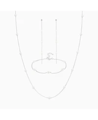 Sterling Silver Infinite Cultured Pearl Bracelet, Necklace & Drop Earrings Set