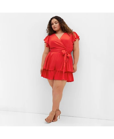 City Chic Plus Sunny Playsuit