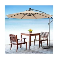 10 Feet Patio Umbrella with Crank and Solar Led Lights