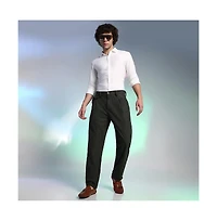 Campus Sutra Men's Midnight Black Corduroy Tailored Trousers