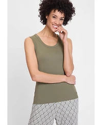 Olsen Women's Round Neck Sleeveless Shell