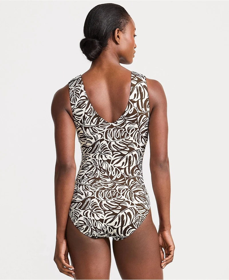 Lands' End Women's Sculpting Suit Sweetheart V-Wire High Leg One Piece Swimsuit