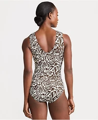 Lands' End Women's Sculpting Suit Sweetheart V-Wire High Leg One Piece Swimsuit