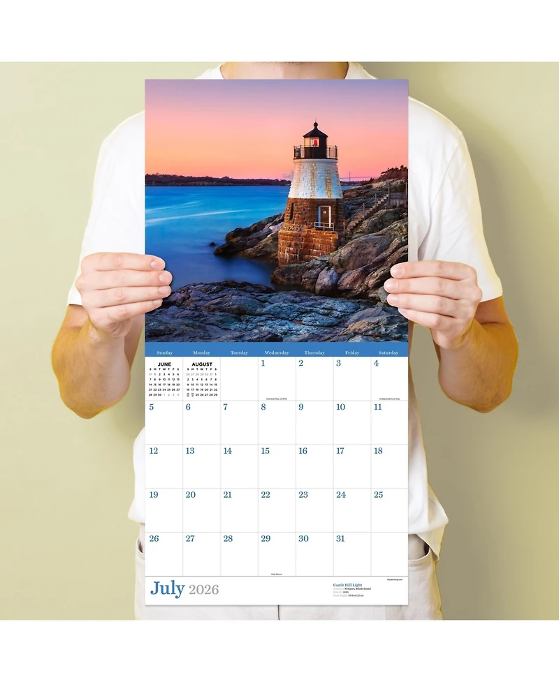 2026 Lighthouses Wall Calendar