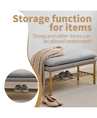 Streamdale 3-in-1 Linen Upholstered Shoe Bench