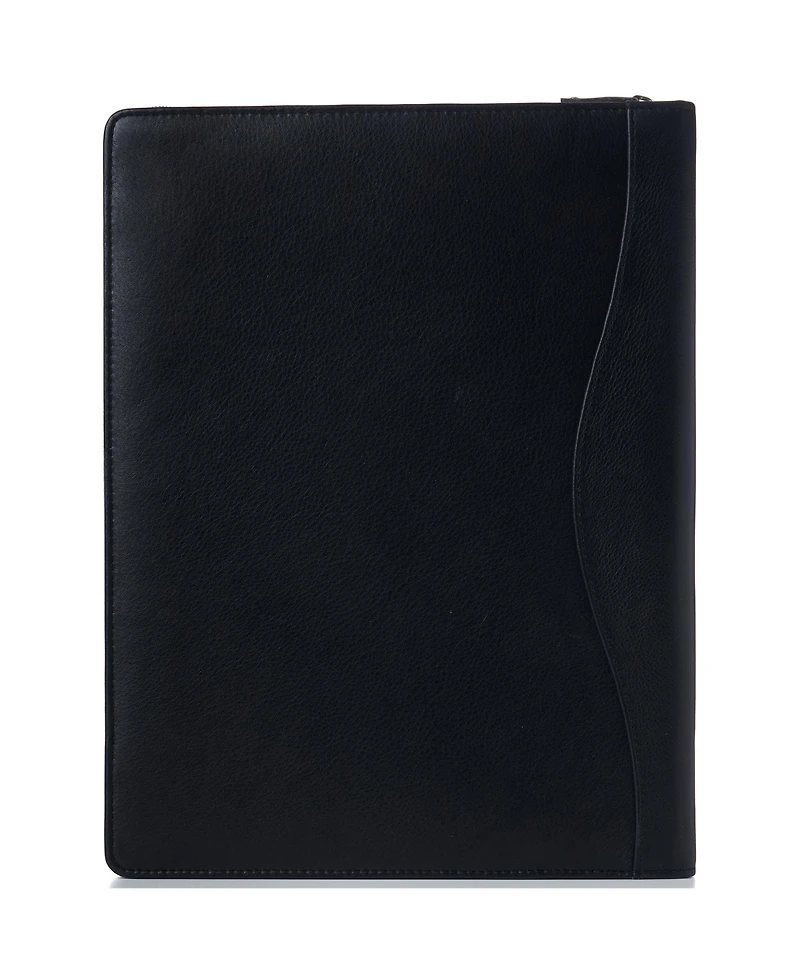 Alpine Swiss Leather Zippered Writing Pad Portfolio Business Briefcase Organizer