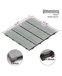 Wpc Patio Deck Tiles - 22 Pack, Interlocking