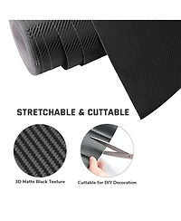 5ft x 100ft Car 3D Carbon Fiber Vinyl Wrap Sticker Roll Vehicle Motorcycle Black