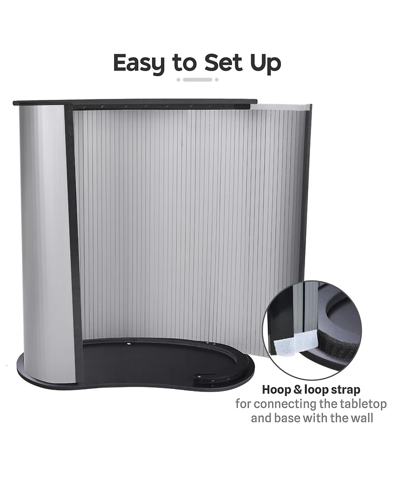 InstaHibit 10x8 Ft Pop Up Backdrop Booth Stand w/ Podium Table Counter Black