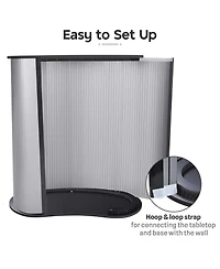 InstaHibit 10x8 Ft Pop Up Backdrop Booth Stand w/ Podium Table Counter Black