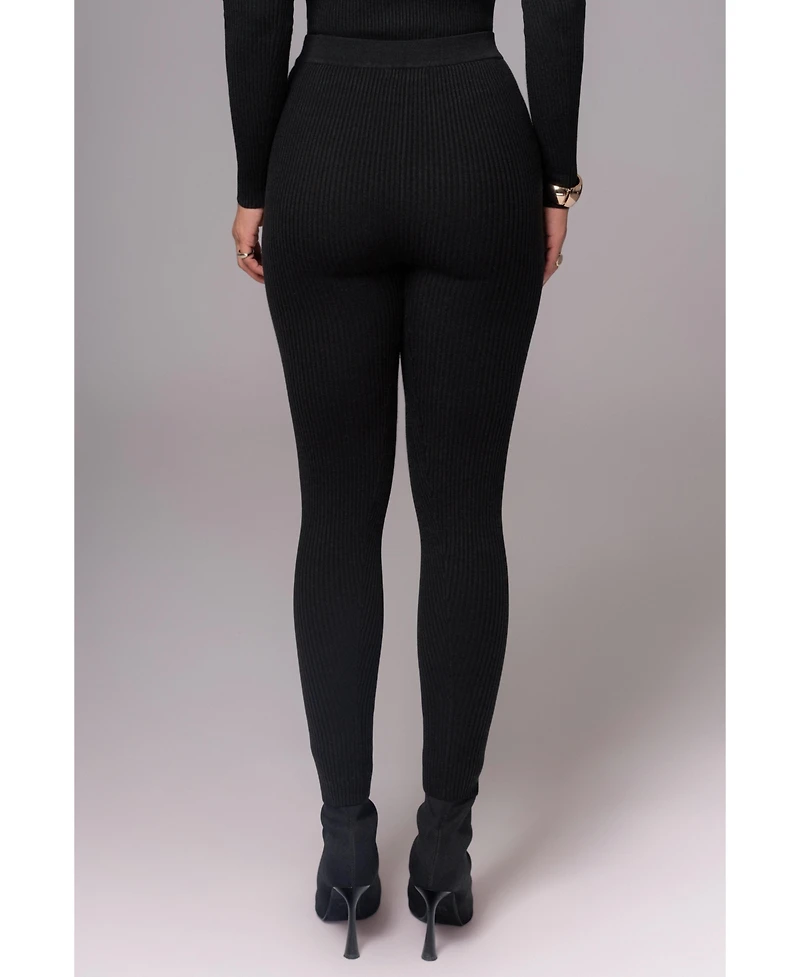 Jluxlabel Women's Grey Naaya Ribbed Leggings