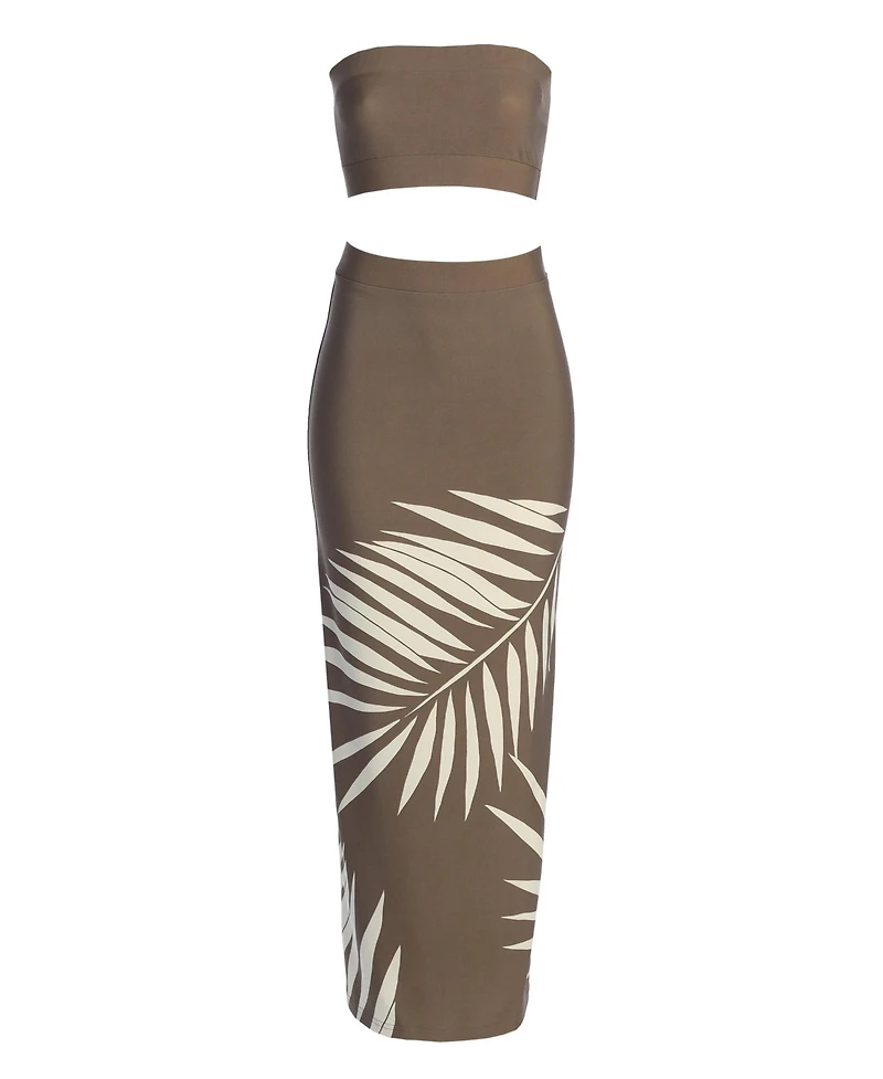 Jluxlabel Women's Palm Print Fantasy Skirt Set