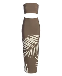 Jluxlabel Women's Palm Print Fantasy Skirt Set
