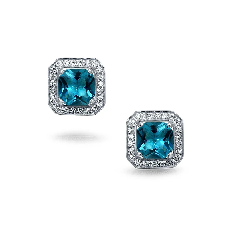 Bling Jewelry Cubic Zirconia Cz Halo Square Earrings Jackets For Studs Jacket Only