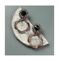 Sohi Twisted Square Daisy Drop Earrings