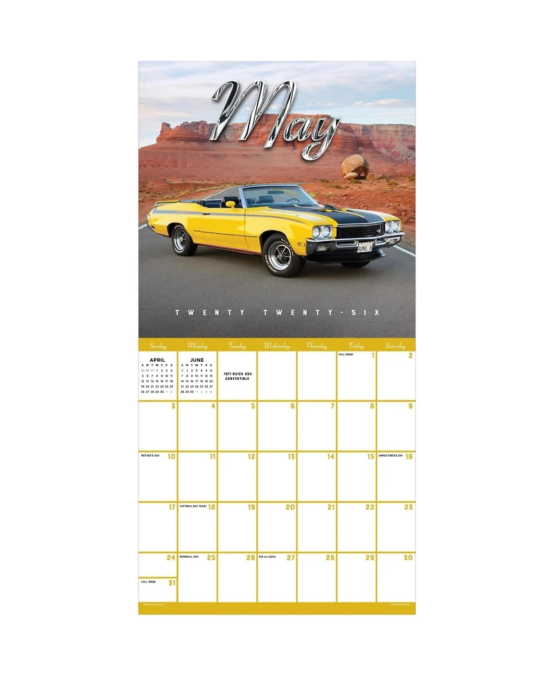 2026 Classic Cars Wall Calendar
