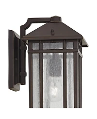 Kathy Ireland Sierra Craftsman 16 1/2" High Farmhouse Rustic Outdoor Wall Light Fixture Mount Set of 2 Oil Rubbed Bronze Finish