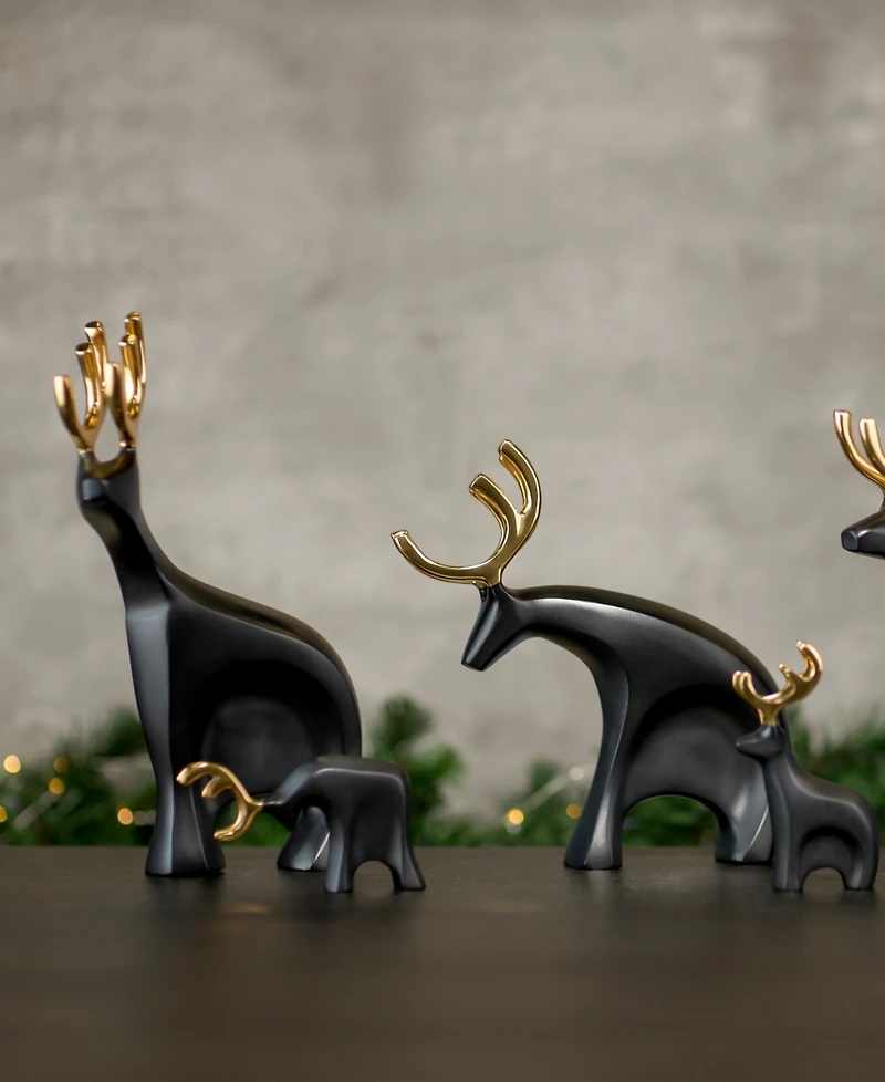 Nambe Mini Prancer Reindeer Figurines, Set of 3
