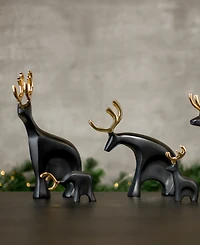 Nambe Mini Prancer Reindeer Figurines, Set of 3