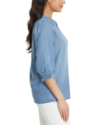 Gloria Vanderbilt Women's Puff-Sleeve Shirt