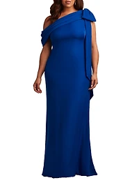 Tadashi Shoji Women's Cassia Bow-Shoulder Crepe Gown