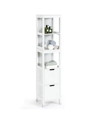 5-Tier Multifunctional Bathroom Floor Cabine Storage with 2 Drawers