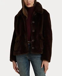 Lauren Ralph Women's Buttoned Faux-Fur Jacket