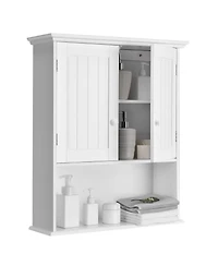 2-Door Wall Mount Bathroom Storage Cabinet with Open Shelf